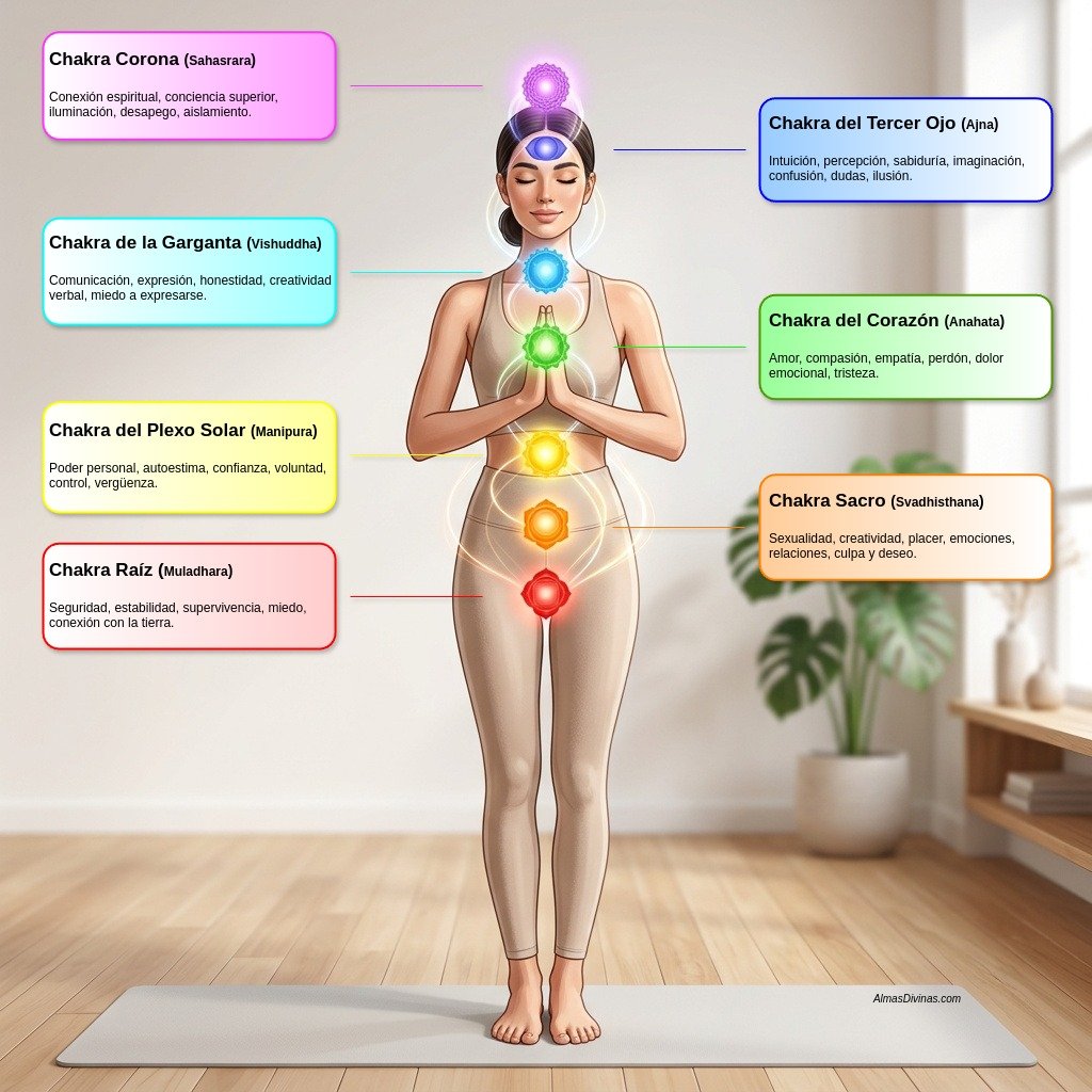 Autoconocimiento, Chakras y Emociones. Imagen ilustrativa.